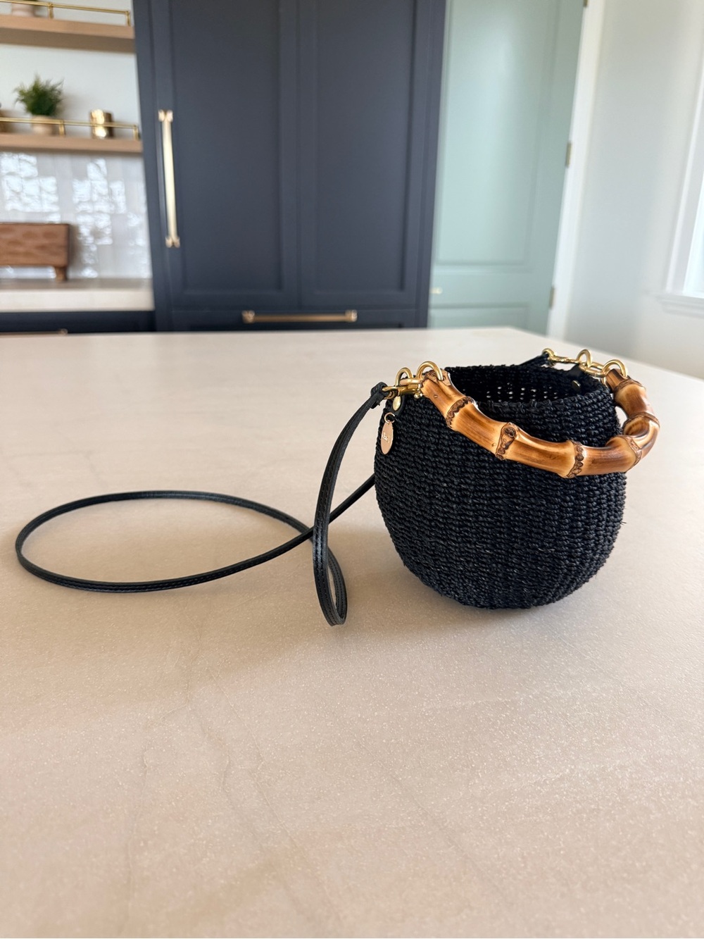 Clare V. Black Petit Pot de Miel Basket Bag with Bamboo Handle - Like New - Picture 6 of 15